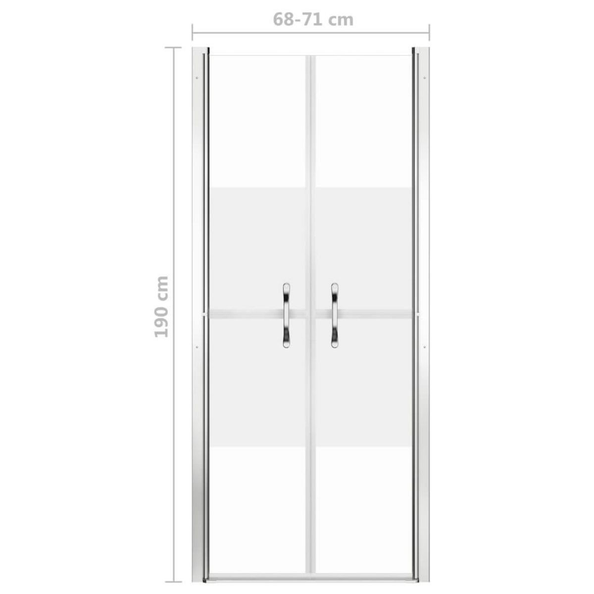 VIDAXL Porte de douche ESG demi-depoli 71x190 cm
