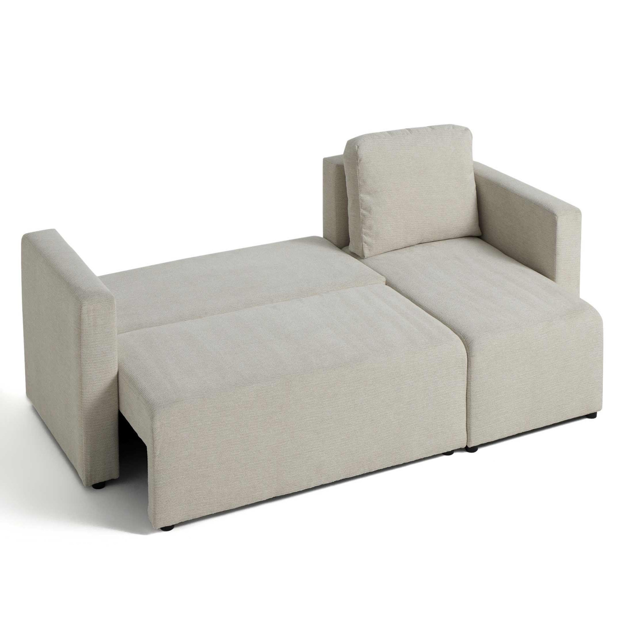 Voir la diapositive 4 : BEST MOBILIER Canopy - canapé d'angle réversible - 4 places - convertible avec coffre - en tissu texturé