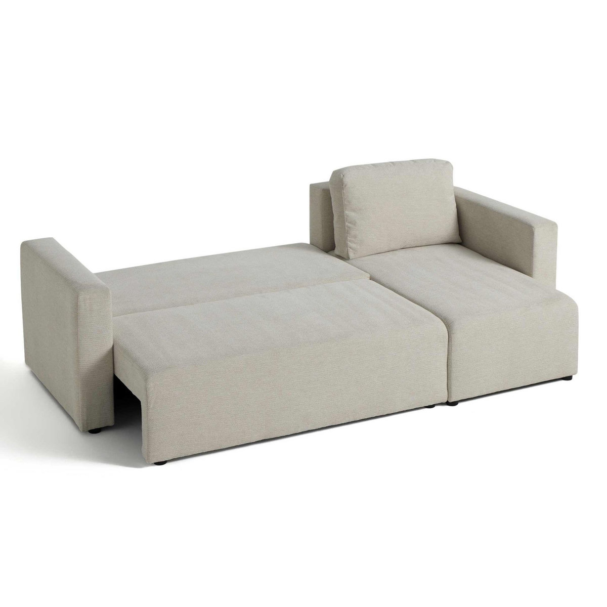 BEST MOBILIER Canopy - canapé d'angle réversible - 4 places - convertible avec coffre - en tissu texturé