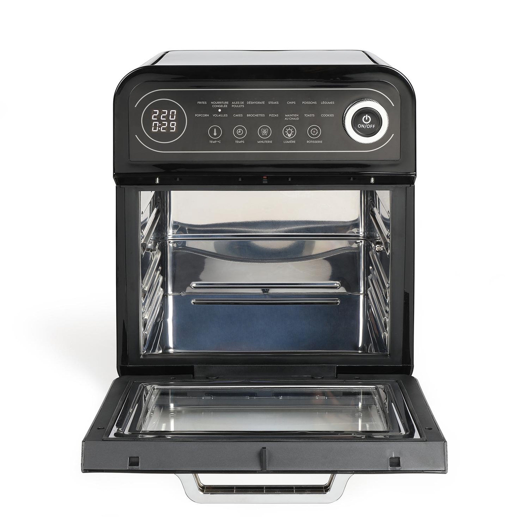 Voir la diapositive 2 : LIVOO Four à air chaud 12l 1600w noir - DOC255
