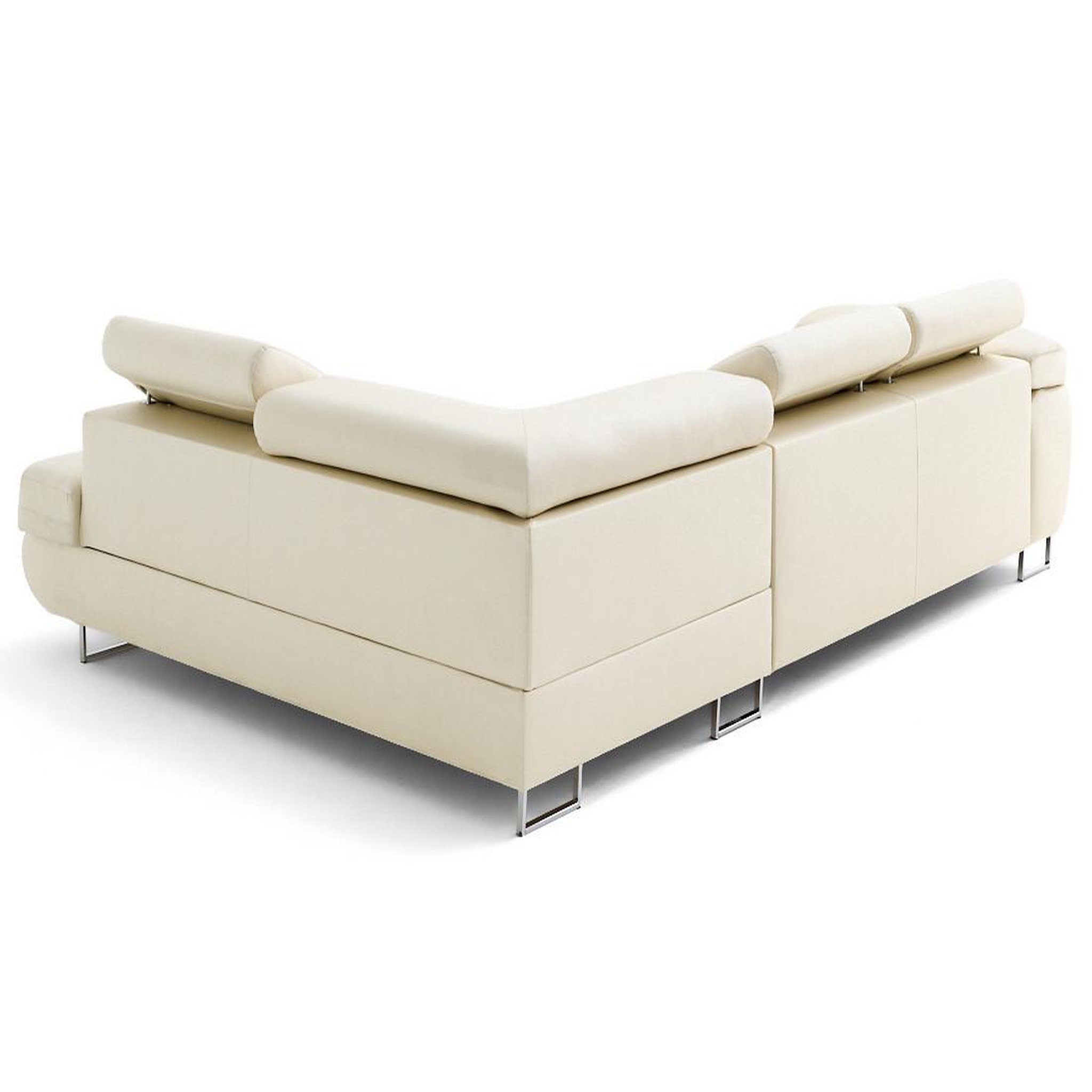 Voir la diapositive 4 : LISA DESIGN Zaria - canapé d'angle droit 5 places convertible avec coffre et têtières en simili