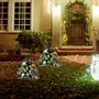 HOMCOM Sapins de Noël artificiel H. 75 cm aspect enneigé - lot de 2 sapins LED - 8 modes d'éclairage - 70 branches - décoration incluse - usage extérieur