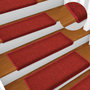 Voir la diapositive 1 : VIDAXL Tapis d'escalier 15 pcs 65x21x4 cm Rouge