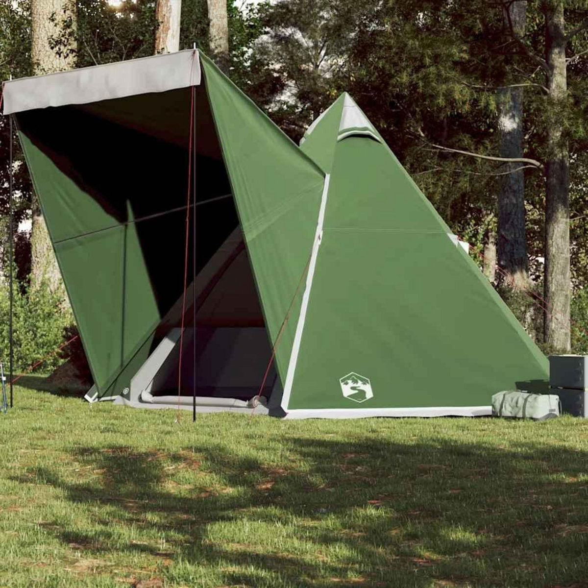 VIDAXL Tente familiale tipi 6 personnes vert impermeable