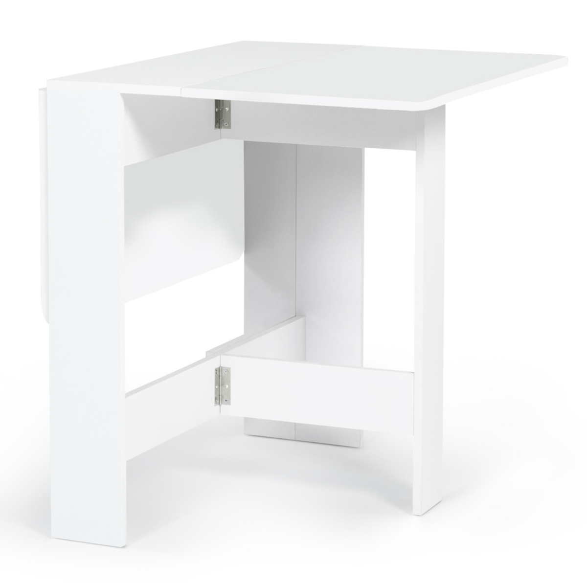 ID MARKET Table console pliable EDI 2-4 personnes bois blanc 103 x 76 cm