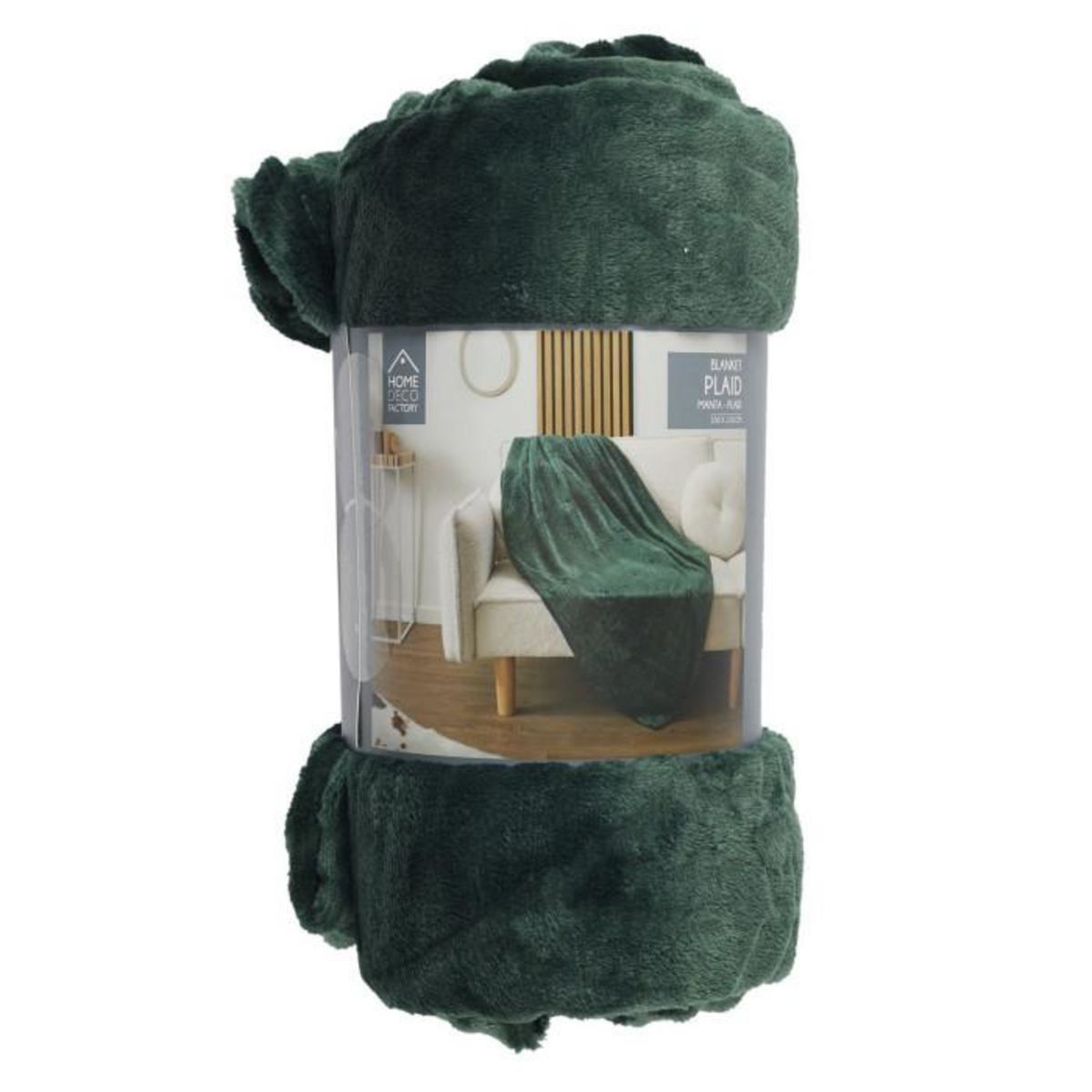 Paris Prix Plaid Flanelle Embosse  Roméo  120x150cm Vert Sapin