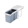 Voir la diapositive 1 : HAILO Poubelle de cuisine tri sélectif 2 bacs encastrable 30L (14+14) Hailo Multi-Box Duo L
