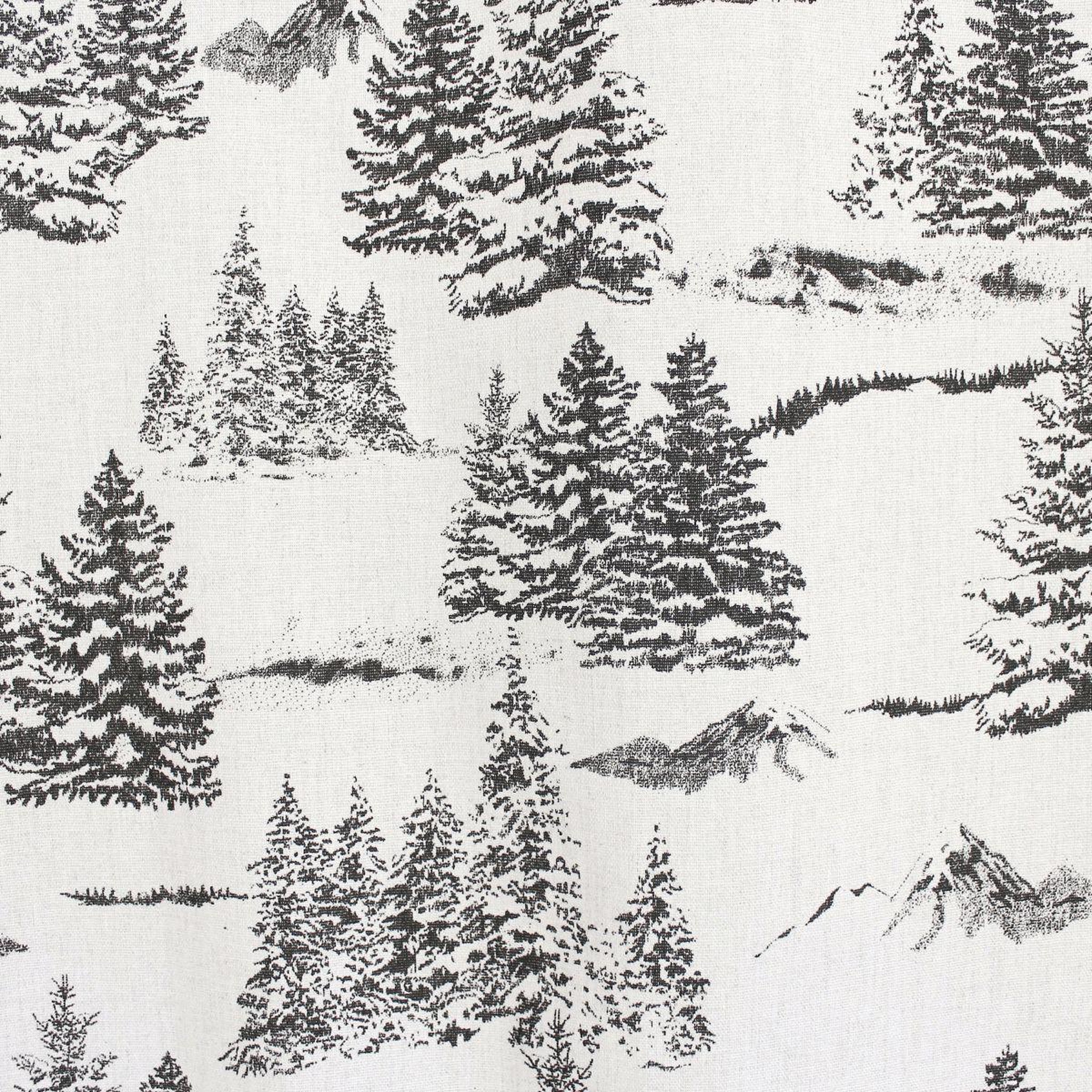 Voir la diapositive 3 : ENJOY HOME Rideau de noël à œillets  ebène  140x240cm écru & anthracite