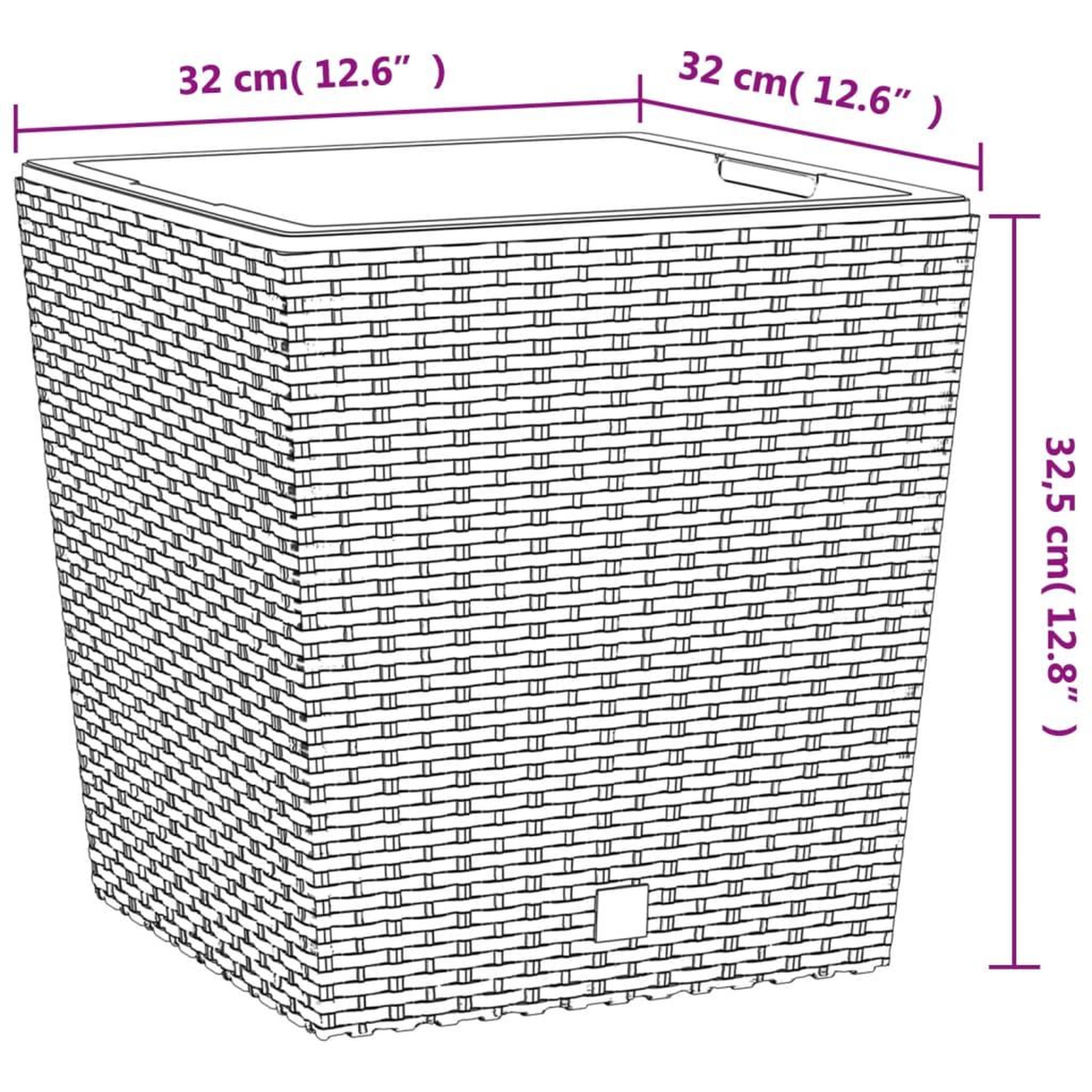 Voir la diapositive 6 : VIDAXL Jardiniere et interieur amovible marron 21 /32 L rotin PP