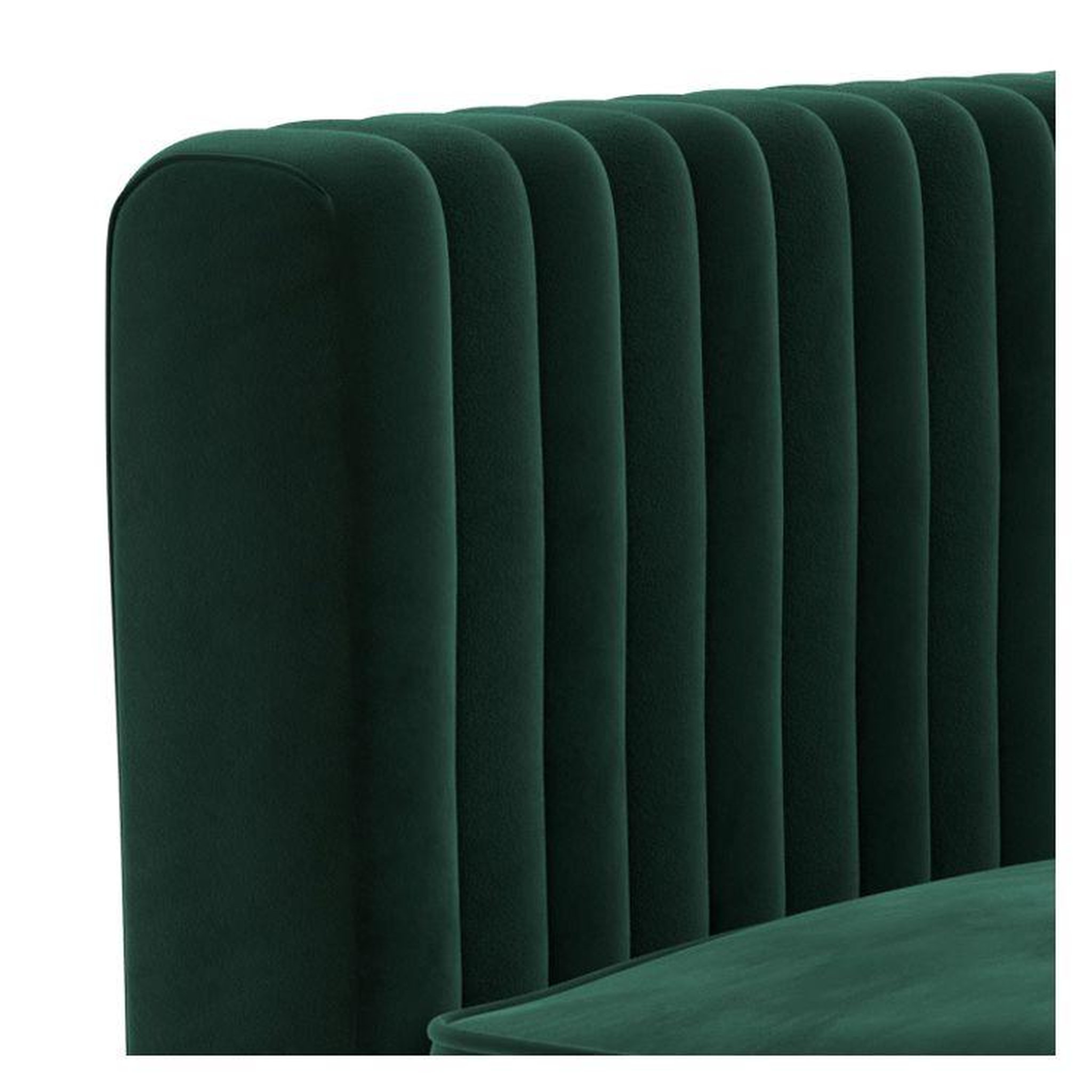 Voir la diapositive 6 : MAISON PAVANE Fauteuil en velours vert foncé-gatsby