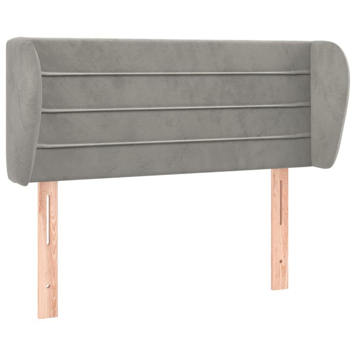 VIDAXL Tete de lit avec oreilles Gris clair 103x23x78/88 cm Velours