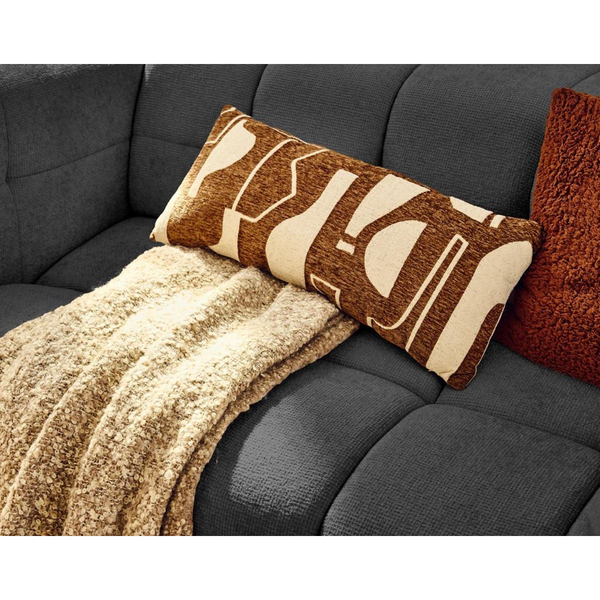 LISA DESIGN Suzano - canapé droit 2 places en tissu texturé