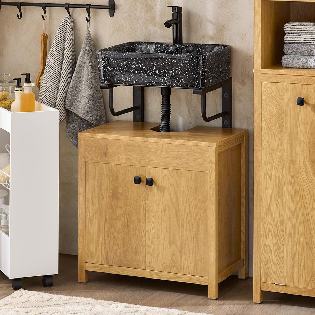 SOBUY SoBuy - Meuble Sous-vasque à deux portes - Rustique - BZR98