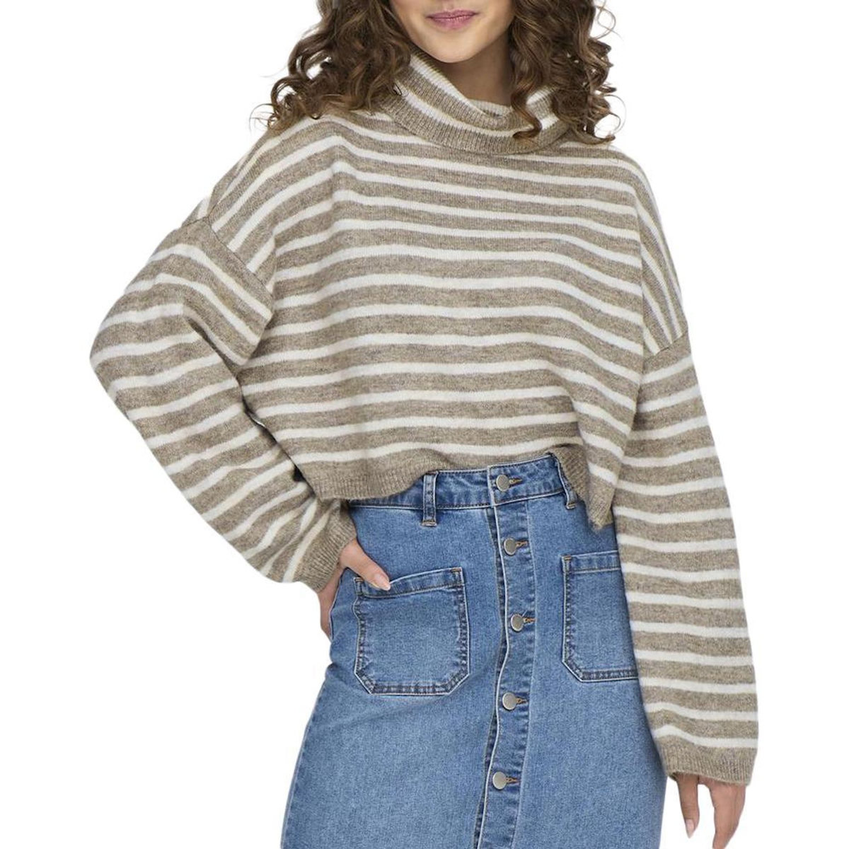 Only Pull Col roulé /Blanc Femme Only Talio