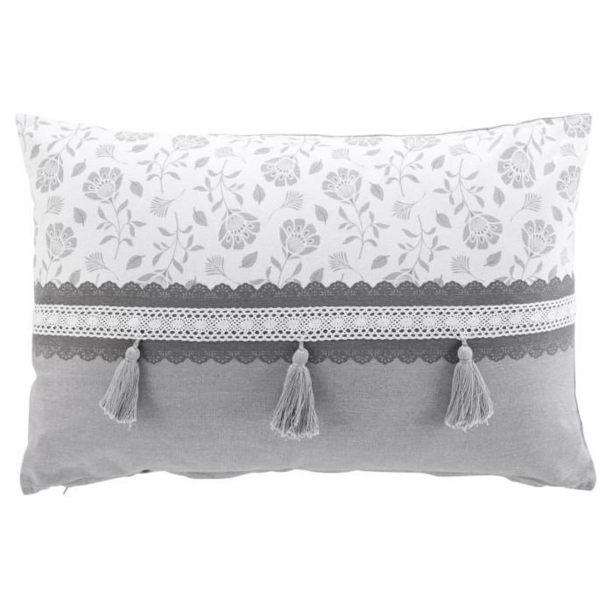 Paris Prix Coussin Déco Imprimé  Flavie  40x60cm Gris