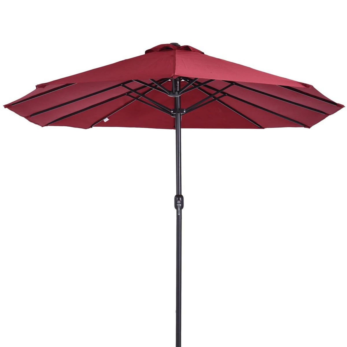 KZ GARDEN Parasol de terrasse double Rouge Bordeaux 4.50 x 2.65 x H 2.40 Toile polyester TWIN KZ GARDEN