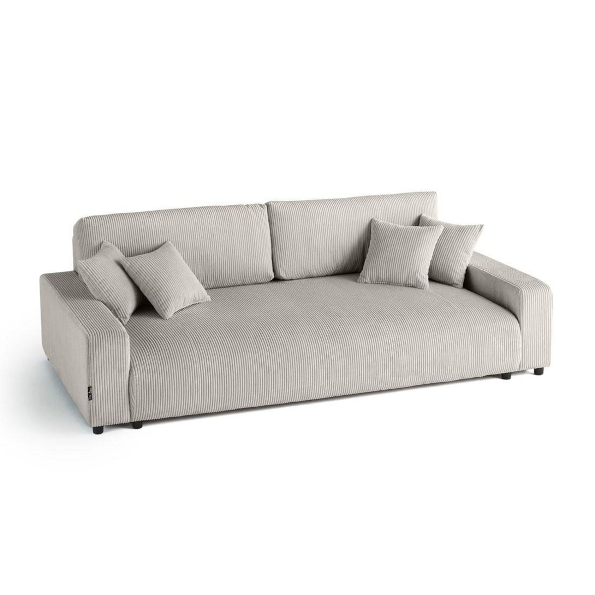 LISA DESIGN Pivoine - canapé droit 3 places - convertible avec coffre - en velours côtelé