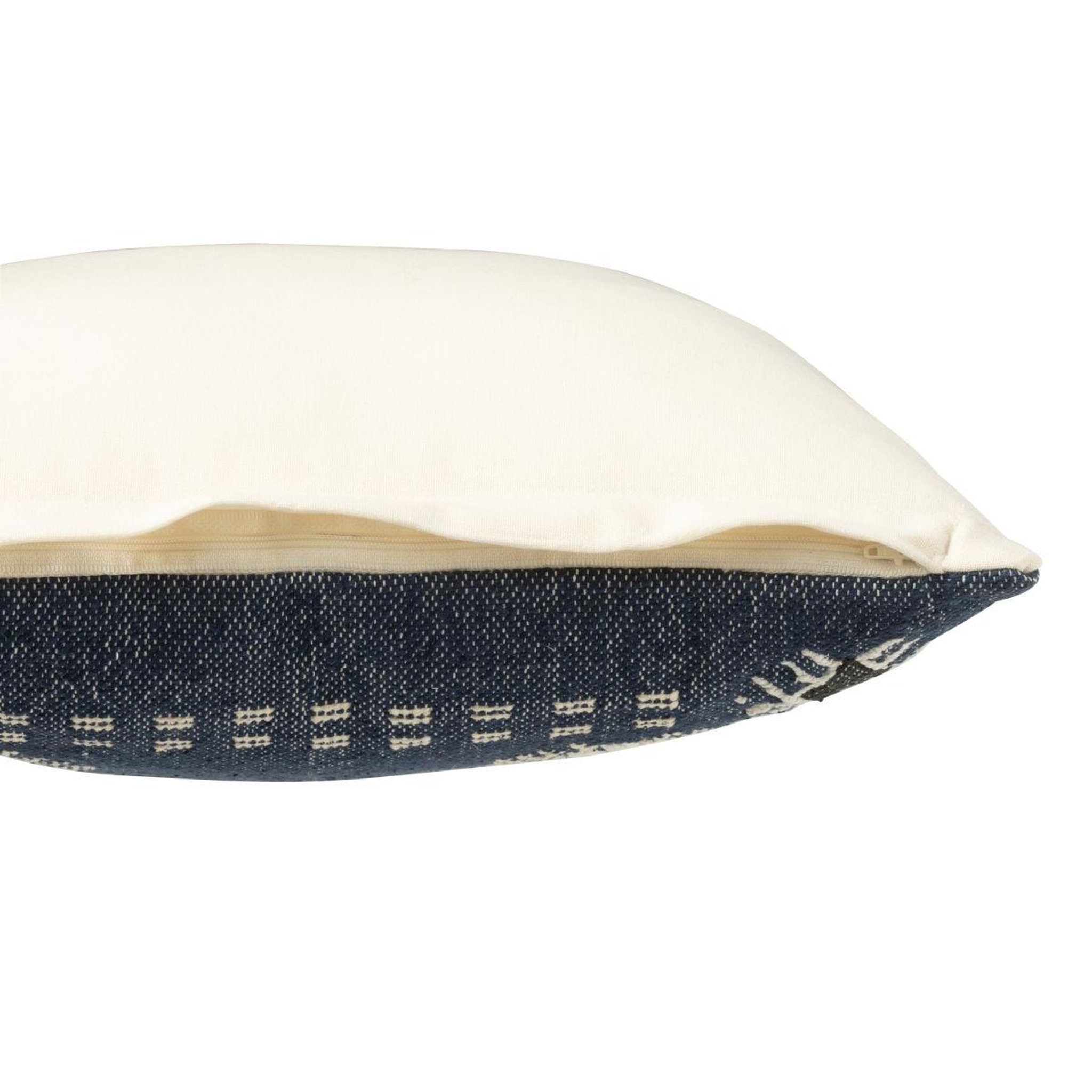 Voir la diapositive 2 : J-LINE Coussin déco en coton  ethique  45x45cm bleu foncé