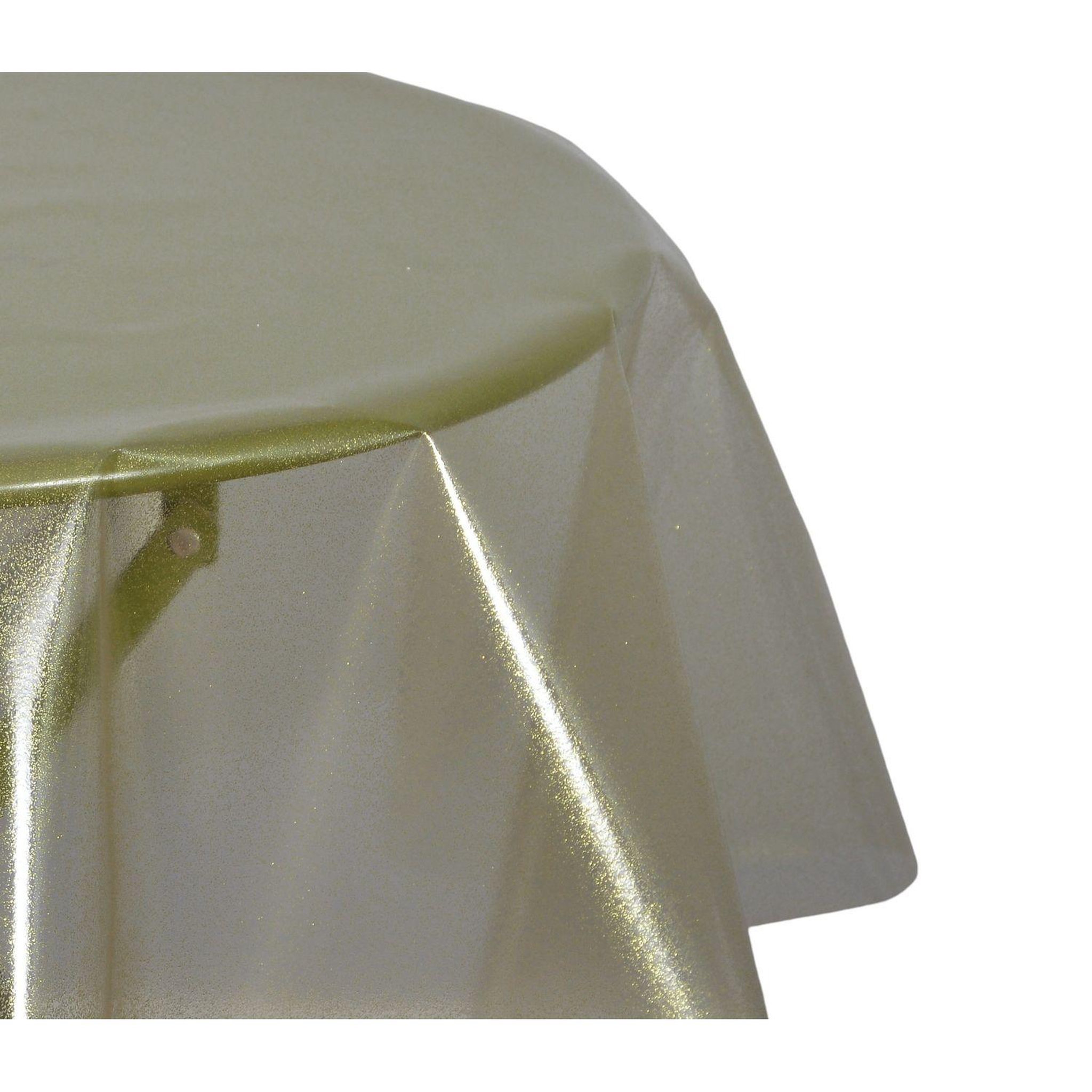 HABITABLE Nappe en toile cirée ronde CRISTAL - Diam. 135 cm - Or