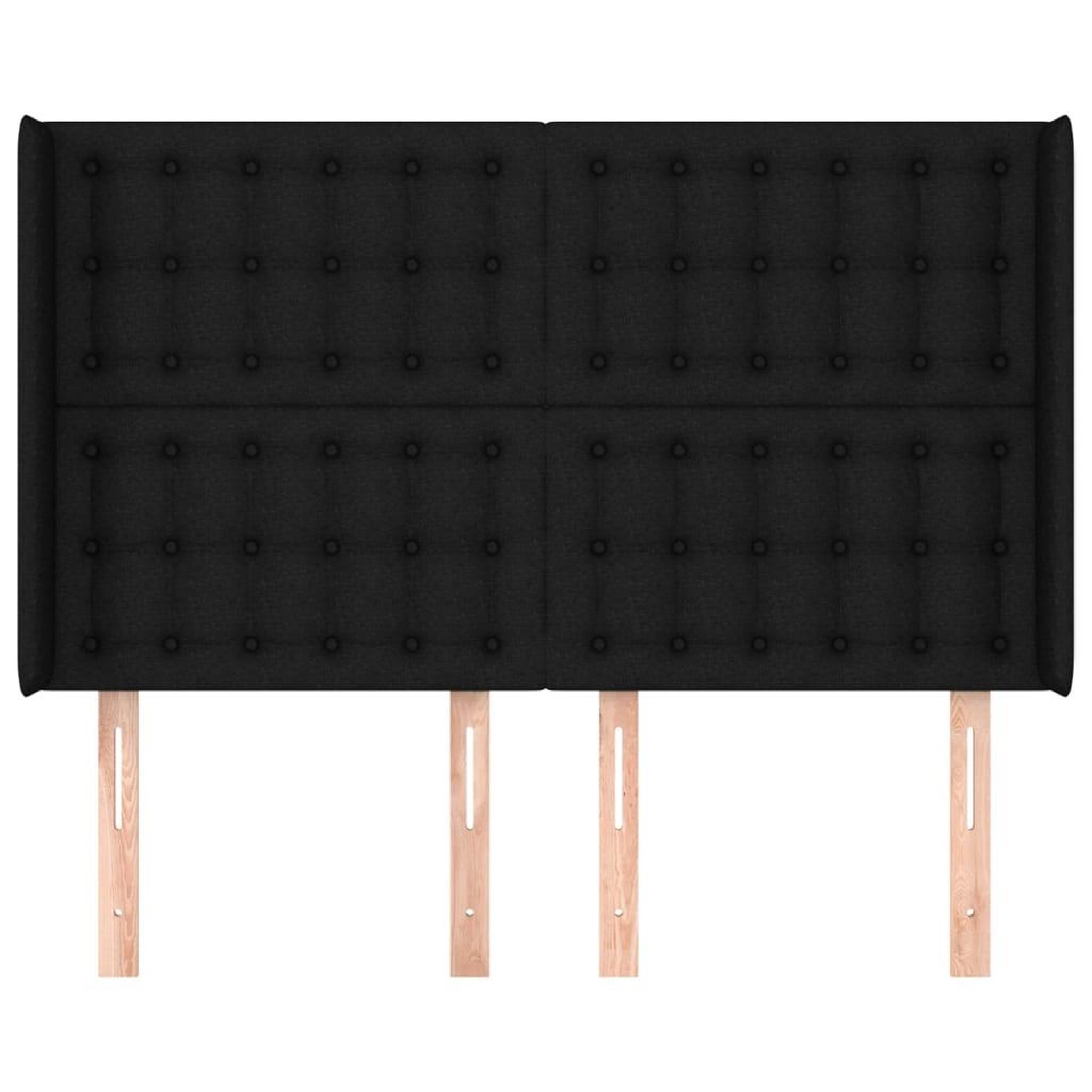 Voir la diapositive 3 : VIDAXL Tete de lit avec oreilles Noir 147x16x118/128 cm Tissu