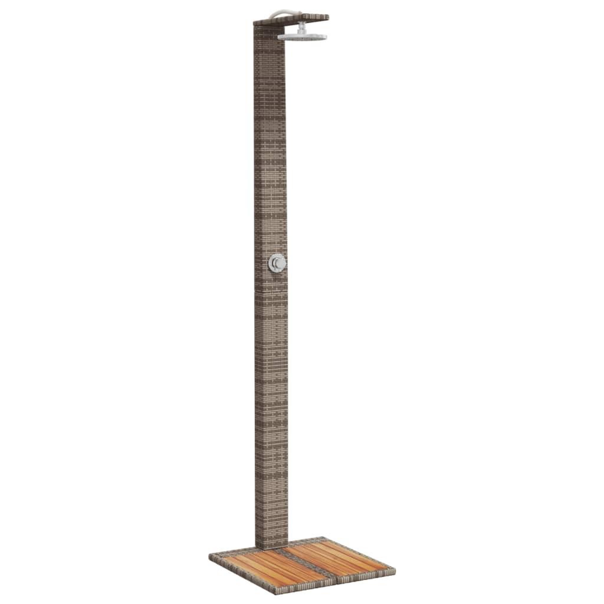 Voir la diapositive 2 : VIDAXL Douche d'exterieur gris 50x55x224 cm resine tressee bois acacia
