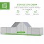 Voir la diapositive 4 : PAWHUT Enclos poulailler chenil 12,54 m² - parc grillagé dim 6,6L x 1,9l x 1,95H m - espace couvert - acier galvanisé