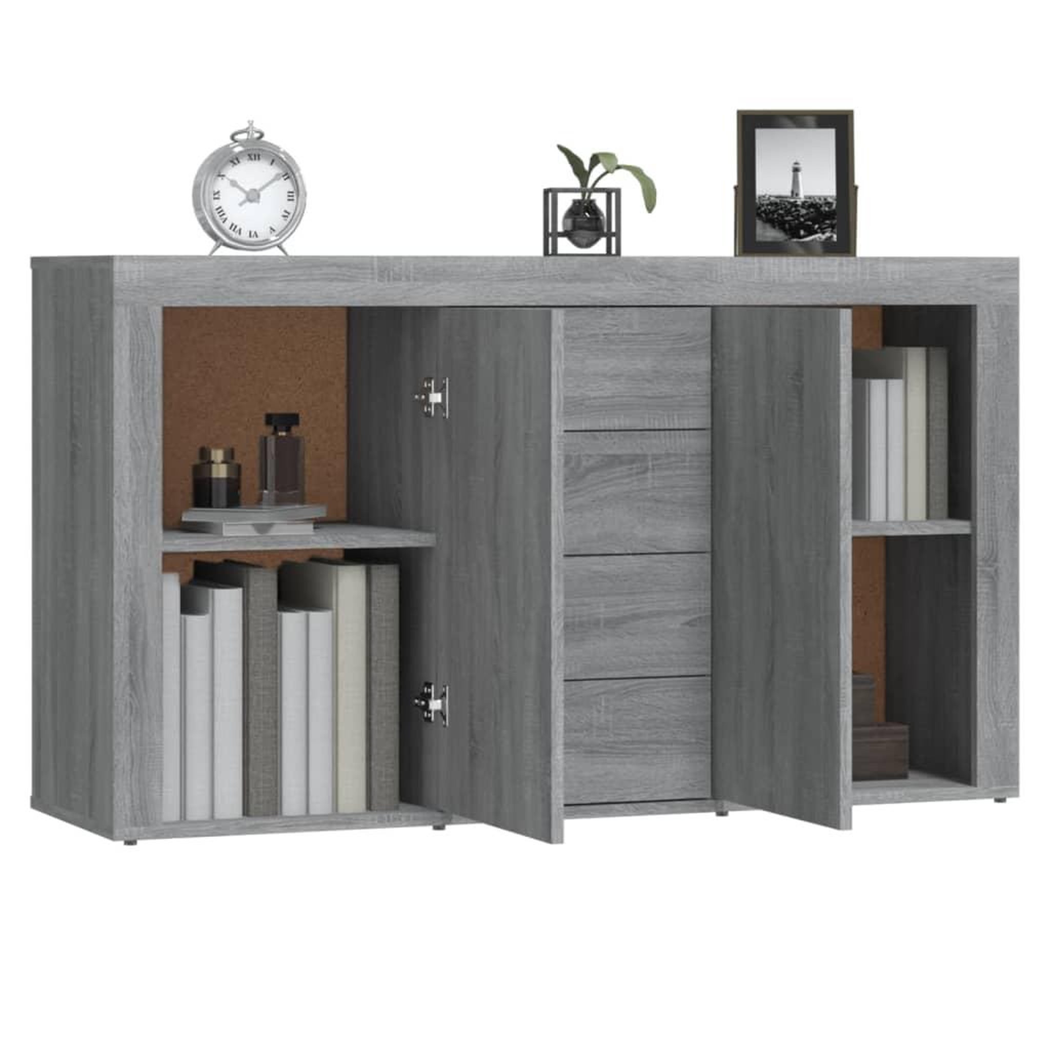 Voir la diapositive 4 : VIDAXL Buffet Sonoma gris 120x36x69 cm Bois d'ingenierie