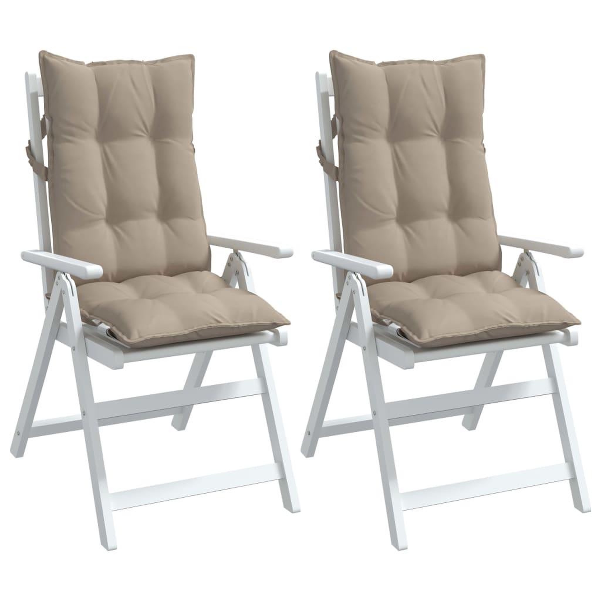 Voir la diapositive 4 : VIDAXL Coussins de chaise a dossier haut lot de 2 taupe tissu oxford