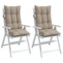 Voir la diapositive 4 : VIDAXL Coussins de chaise a dossier haut lot de 2 taupe tissu oxford