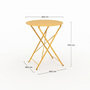 Voir la diapositive 4 : Rendez vous déco Table de jardin ronde et pliante en métal jaune beurre 2 personnes-Kayla