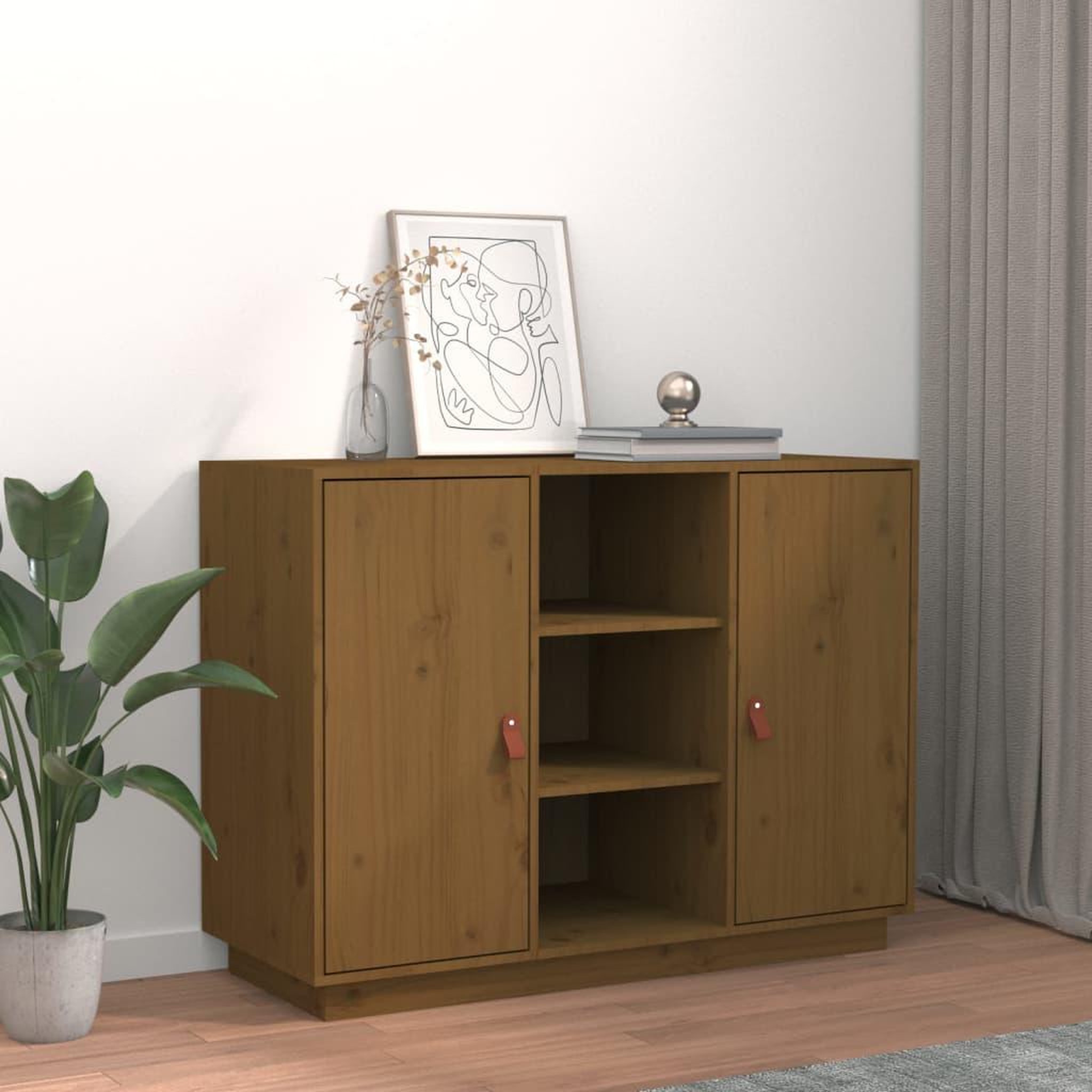 Voir la diapositive 1 : VIDAXL Buffet Marron miel 100x40x75 cm Bois massif de pin