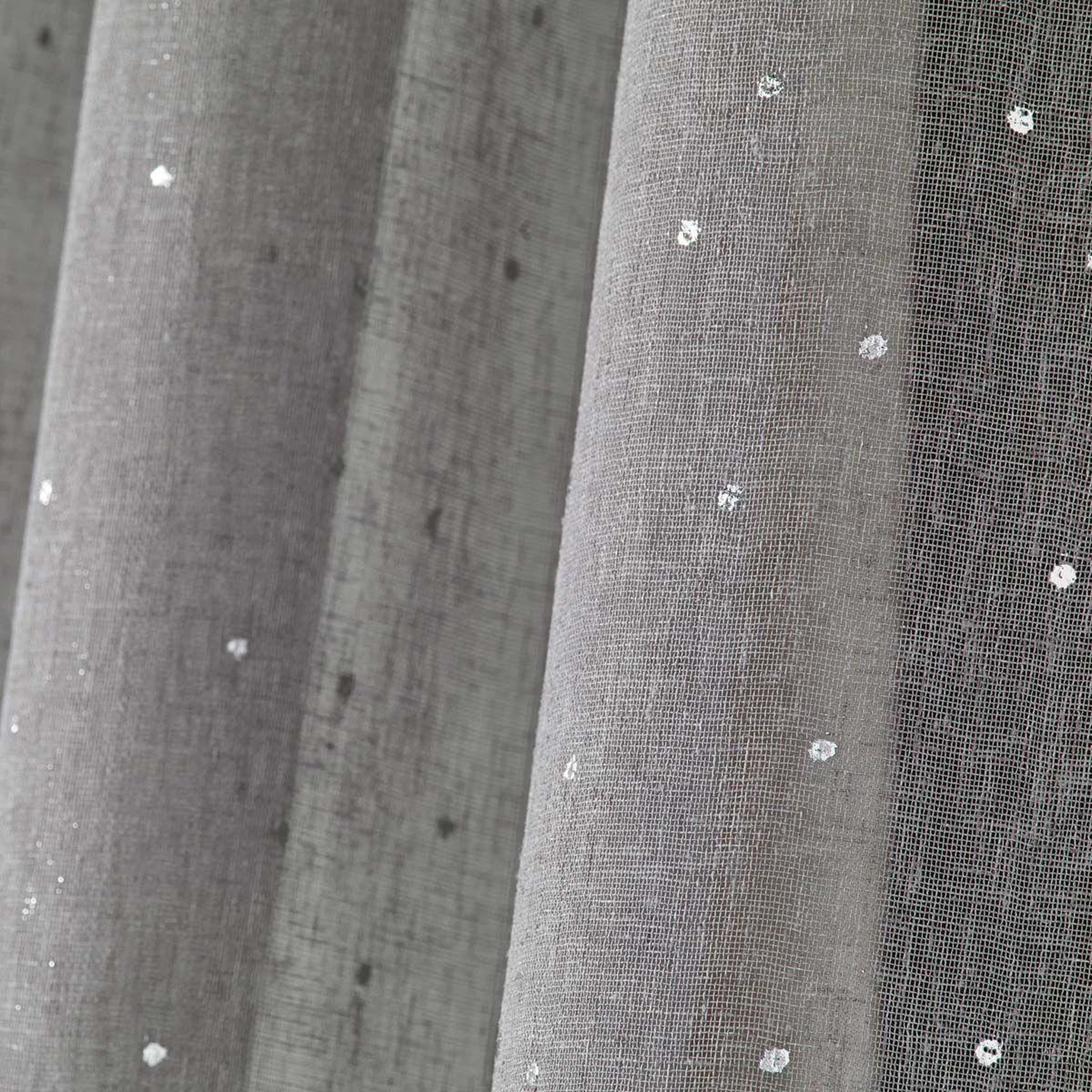 Voir la diapositive 2 : Douceur d'Intérieur Rideau voilage à oeillets  elea  140x240cm gris & argent
