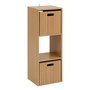 Voir la diapositive 3 : FIVE Étagère 3 cases mix en bois TASSO - Beige