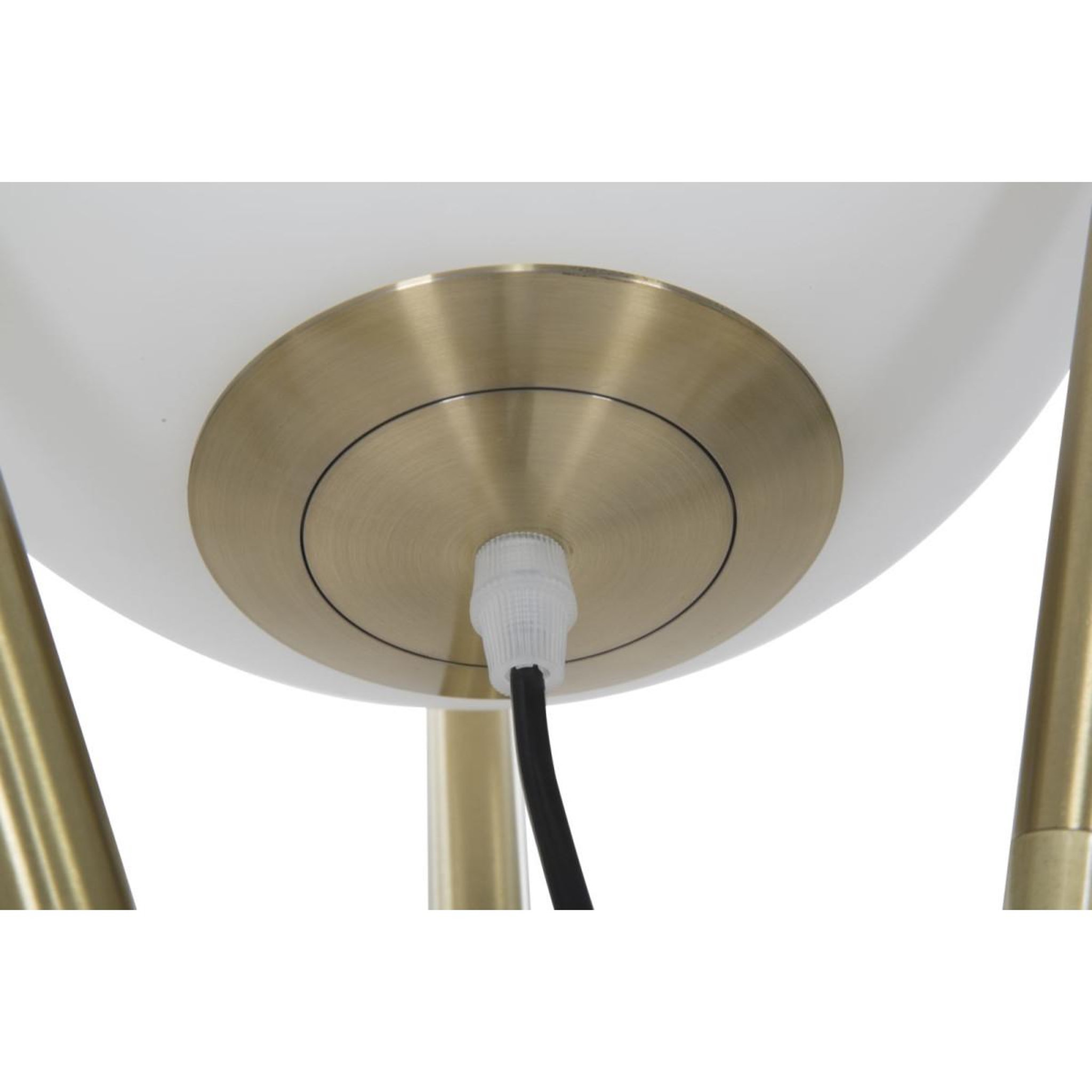 Voir la diapositive 5 : Paris Prix Lampadaire sphère  glamy x  155cm blanc & or