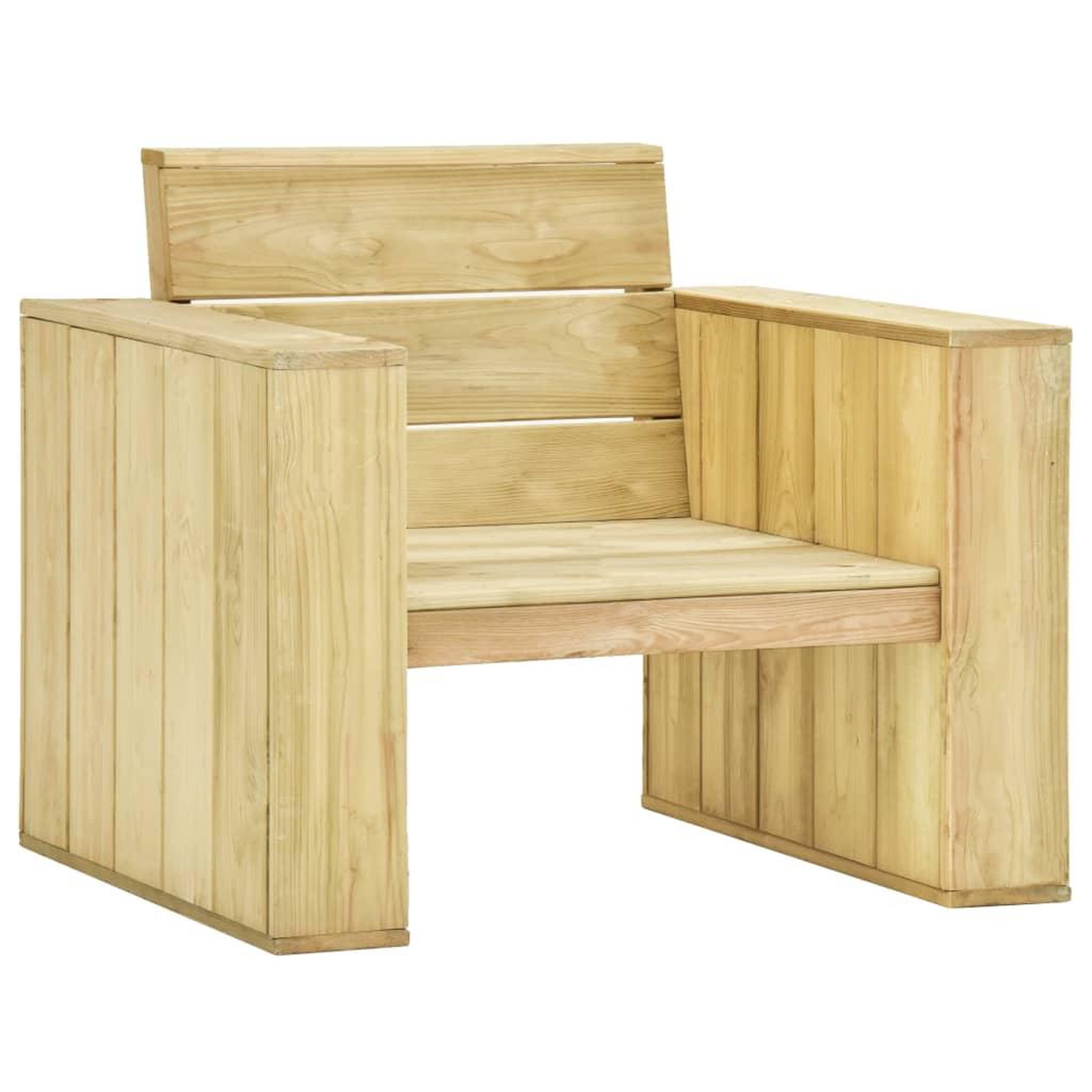 Voir la diapositive 2 : VIDAXL Salon de jardin 3 pcs Bois de pin impregne