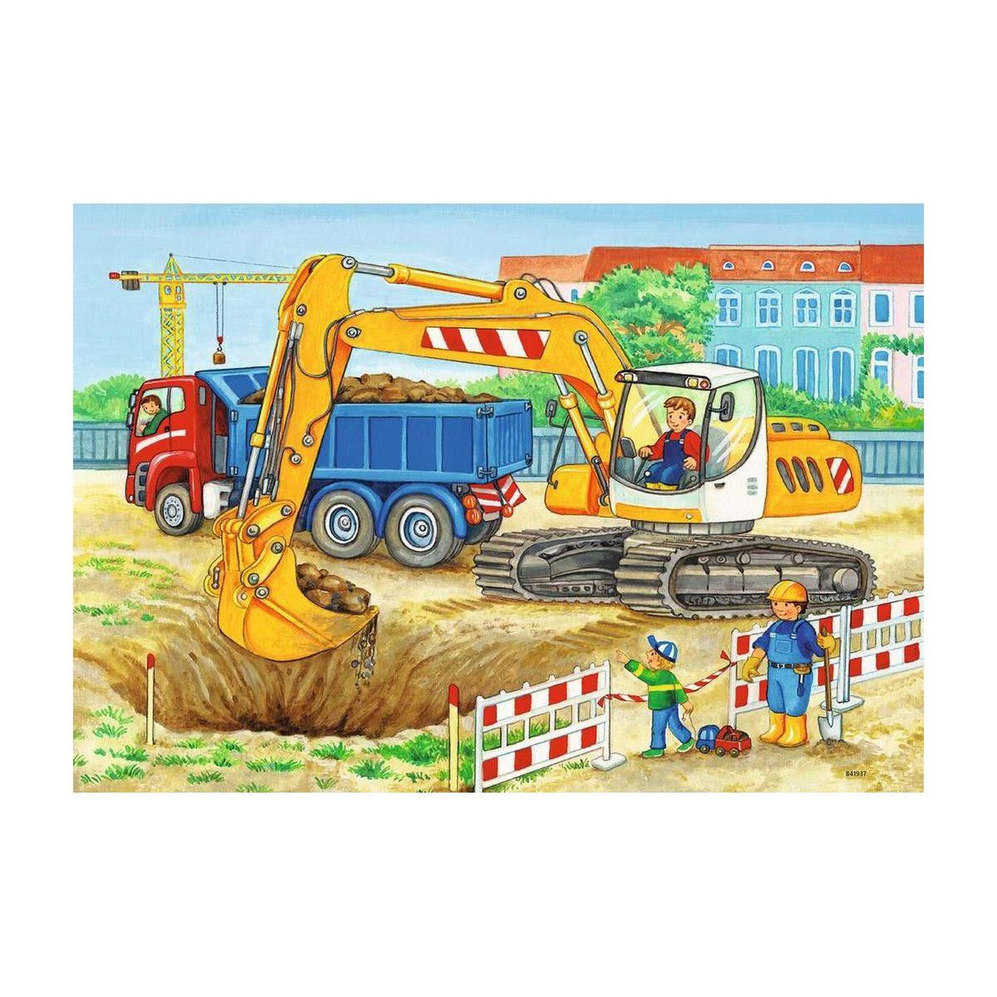 Voir la diapositive 2 : RAVENSBURGER Puzzle 2x12 p - chantier et ferme