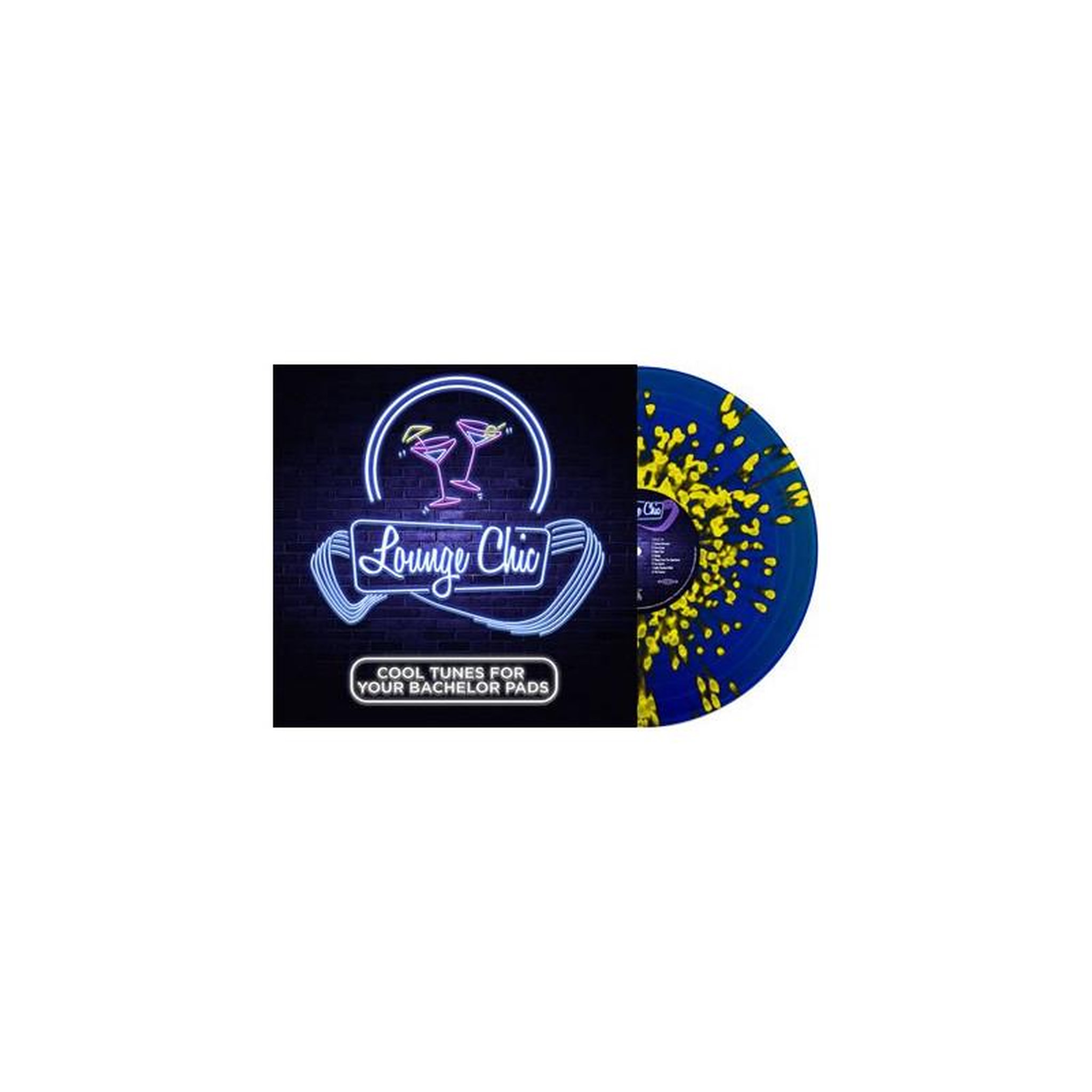 Lounge Chic Vinyle Bleu et Jaune Moucheté