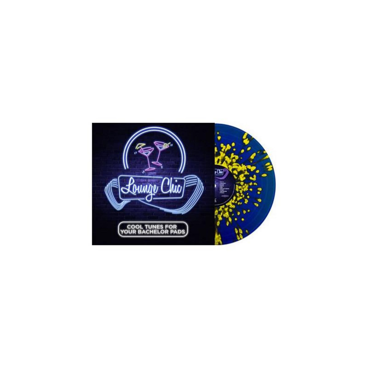 Lounge Chic Vinyle Bleu et Jaune Moucheté