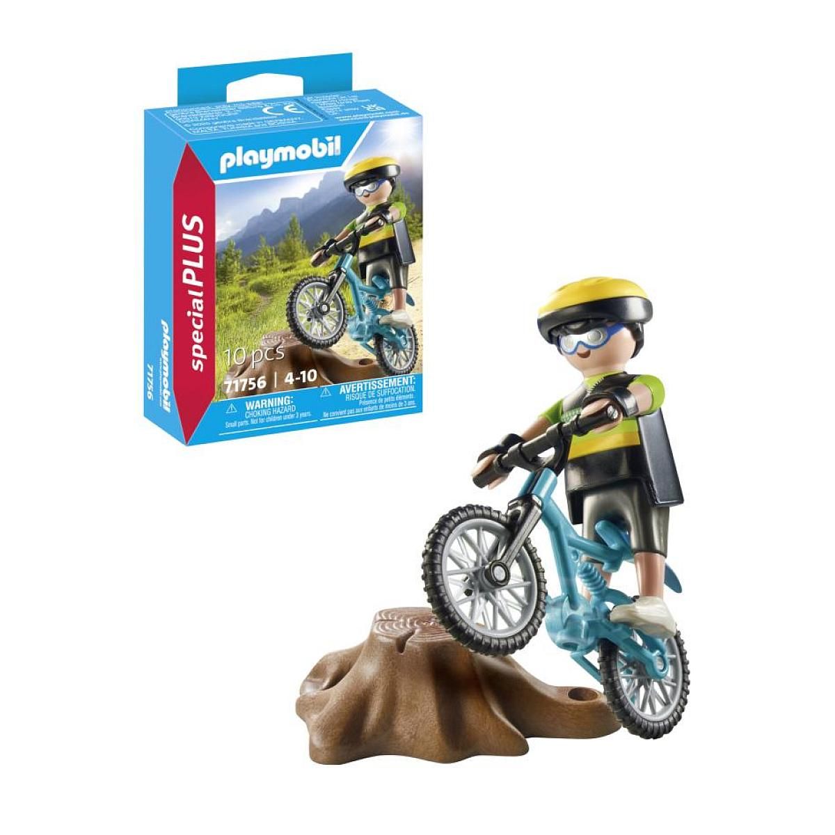PLAYMOBIL 71756 Cycliste avec vtt et souche d'arbre