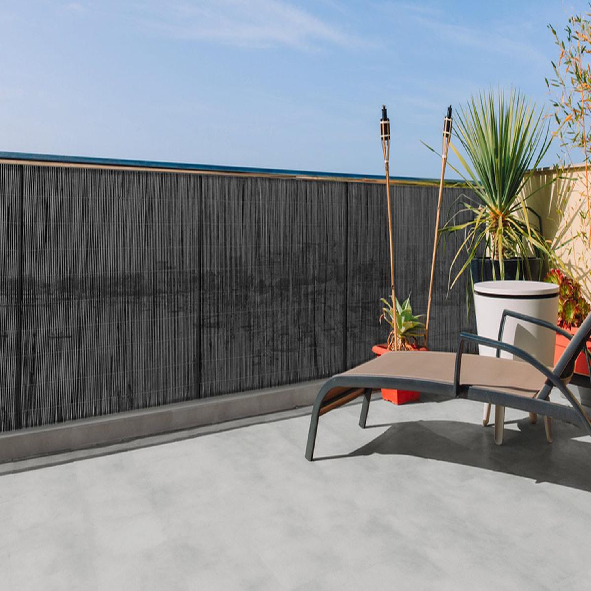 Voir la diapositive 2 : Nortene Canisse synthétique, imitation osier naturel fency wick - anthracite - 1 x 3 m