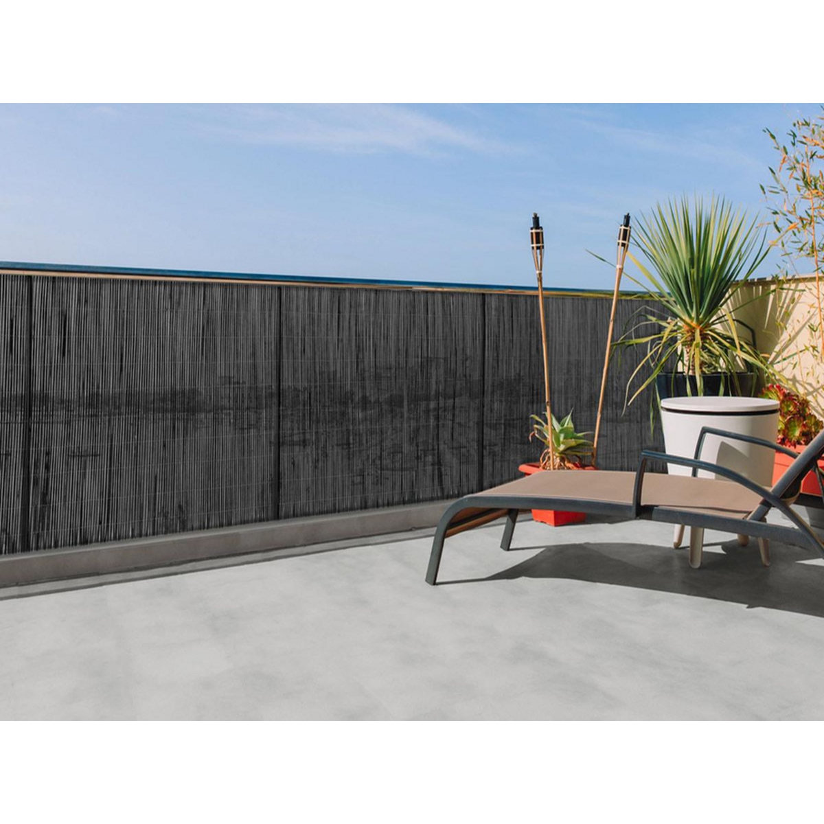 Nortene Canisse synthétique, imitation osier naturel FENCY WICK - Anthracite - 1 x 3 m