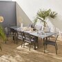 SWEEEK Salon de jardin table extensible - Philadelphie   - Table en aluminium 200/300cm, 8 fauteuils en textilène