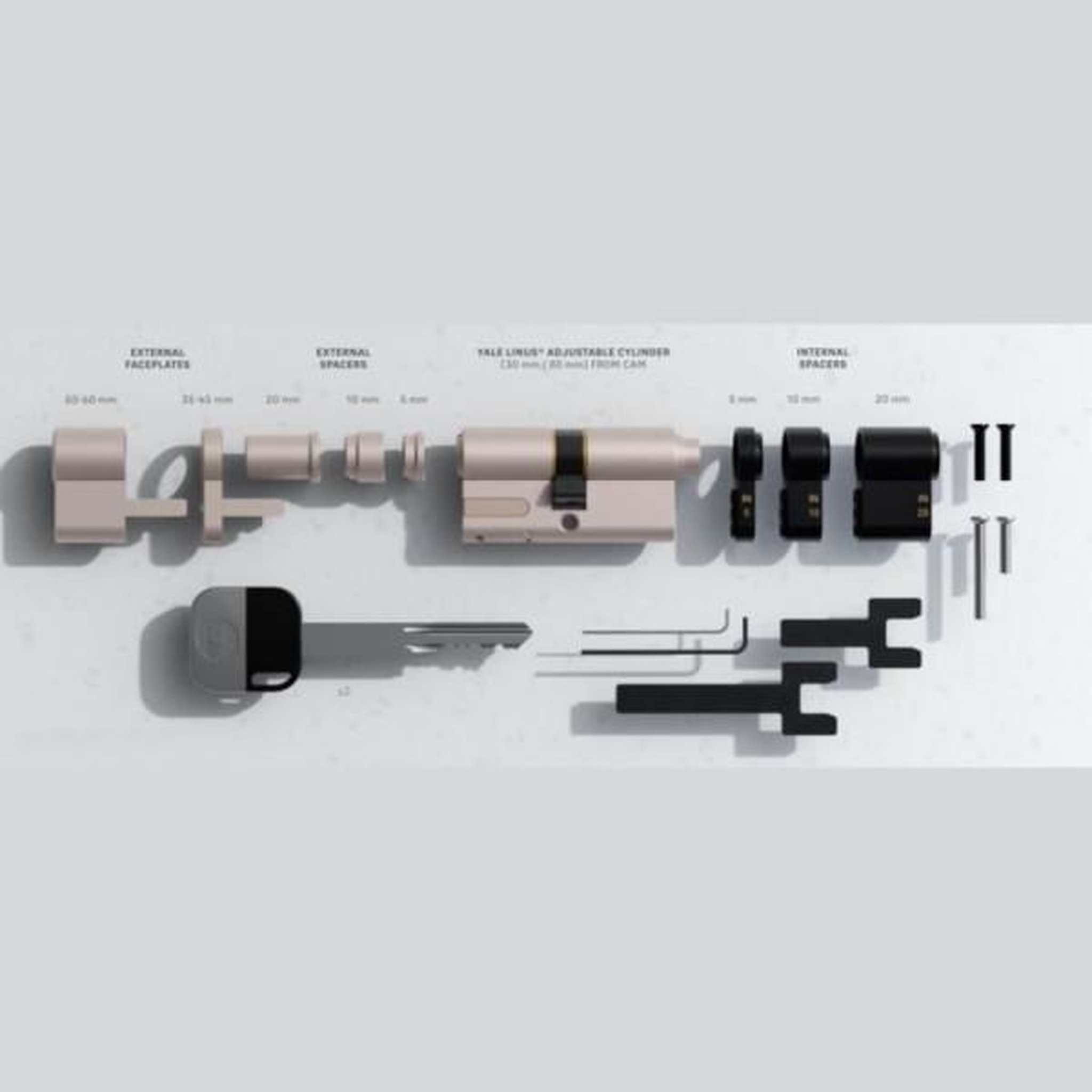 Voir la diapositive 3 : YALE Cylindre Ajustable Linus - YALE - 05/501000/SN - Tous types de porte compatible avec la serrure connectée Linus