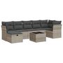 Voir la diapositive 2 : VIDAXL Salon de jardin 8 pcs avec coussins gris clair resine tressee