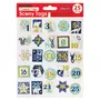  25 stickers pour calendrier de l'Avent effet bois - Paillettes dorées