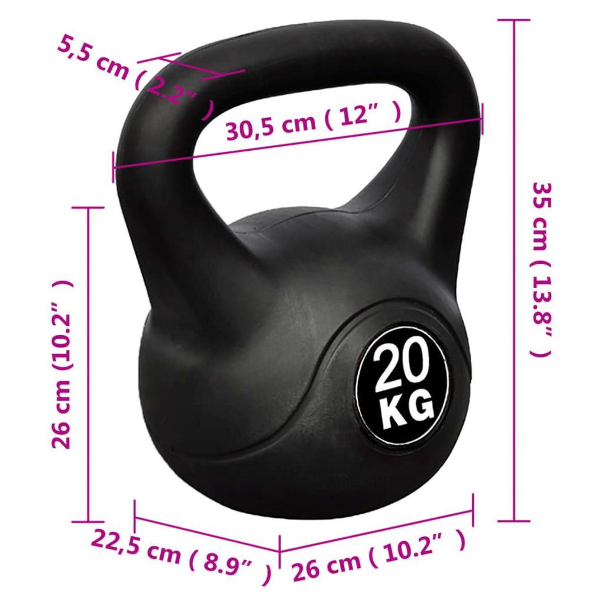 VIDAXL Kettlebell de 20 kg