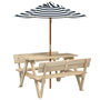 Voir la diapositive 2 : VIDAXL Table de pique-nique pour 4 enfants avec parasol bois de sapin