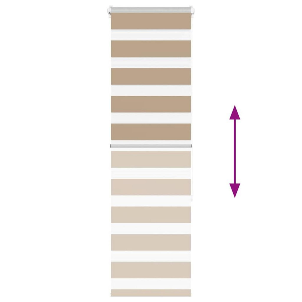 VIDAXL Store zebre marron sable largeur du tissu 40,9 cm polyester