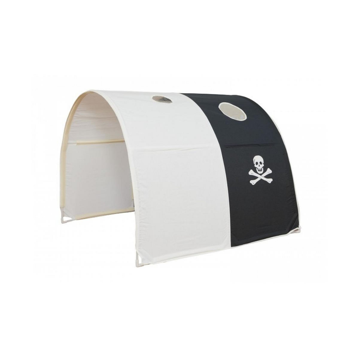 HomeStyle4U Tunnel de lit enfant coloris blanc et noir motif Pirate