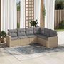 Voir la diapositive 1 : VIDAXL Salon de jardin avec coussins 6 pcs beige resine tressee